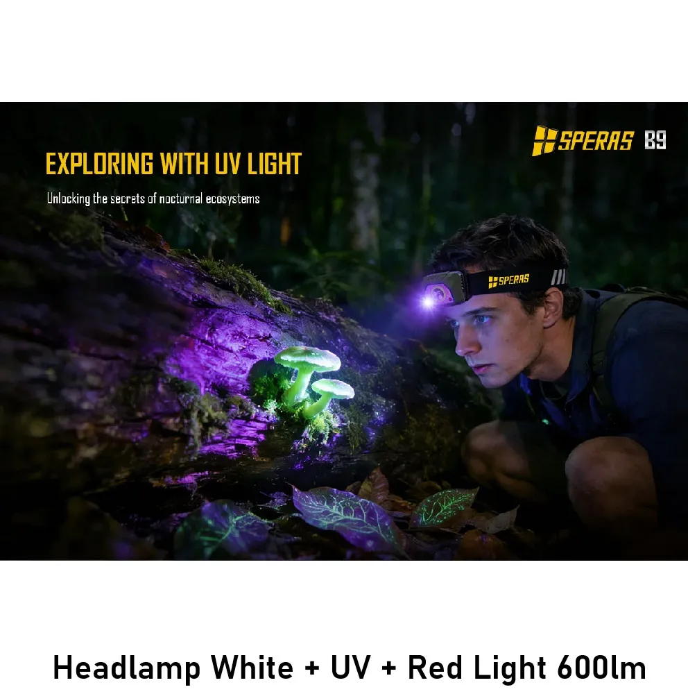 Headlamp White + UV + Red Light 600lm pic 4.webp