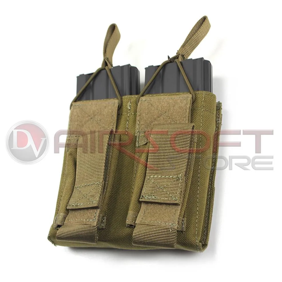 [2100000006359] Double Open Top Rifle & Pistol Magazine Pouch (Black)