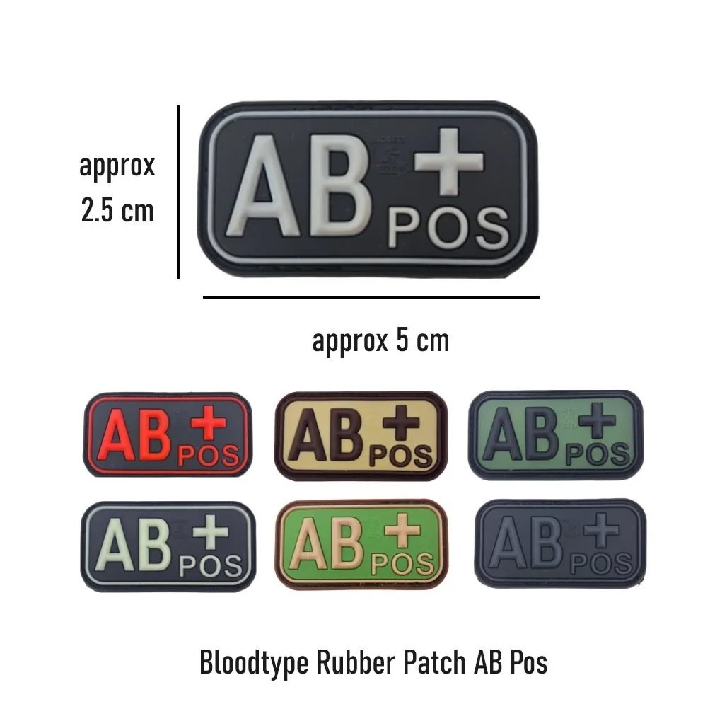 [2100000022175] Bloodtype Rubber Patch AB Pos (Blackmedic)