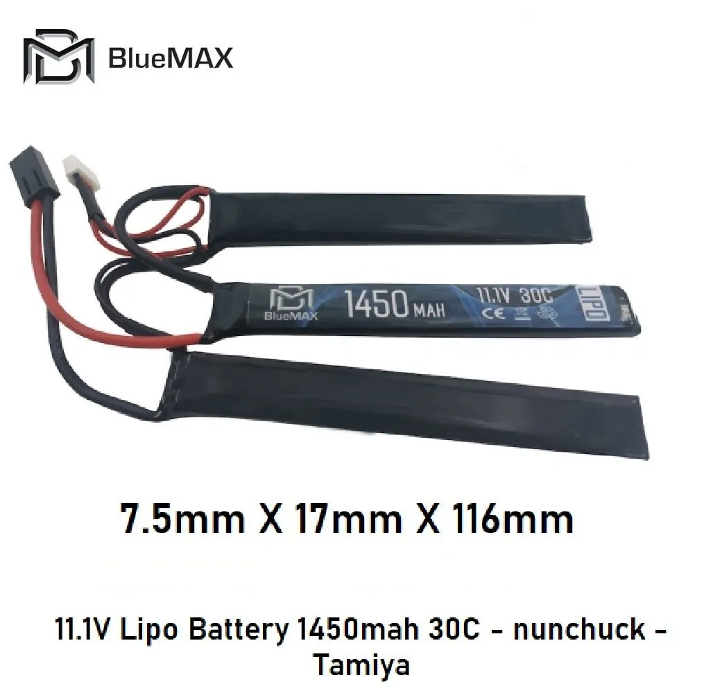 [2100000005598] 11.1V Lipo Battery 1450mah 30C - nunchuck - Tamiya