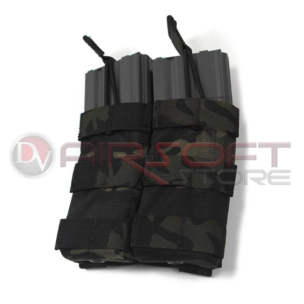 Double Open Top  5.56 Mag Pouch - MC Black