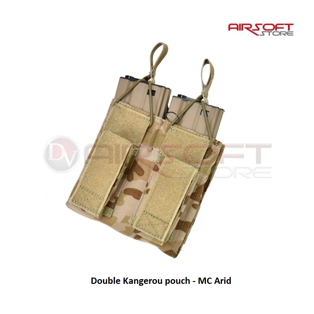 [2100000006649] Double Open Top Rifle & Pistol Magazine Pouch - MC Arid
