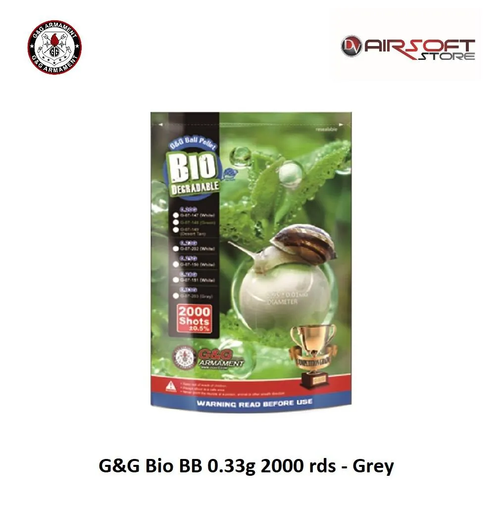 G&G Bio BB 0.33g 2000 rds - Grey