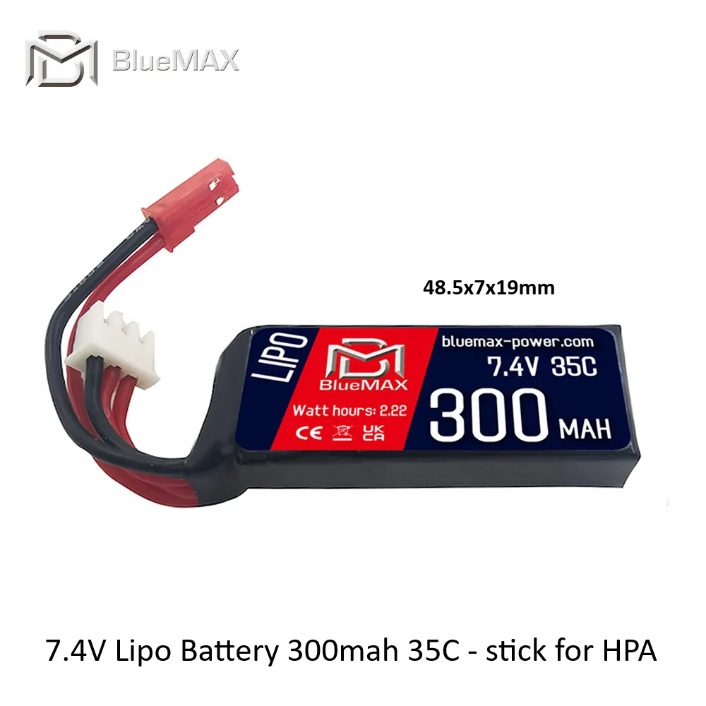 7.4V Lipo Battery 300mah 35C - stick for HPA