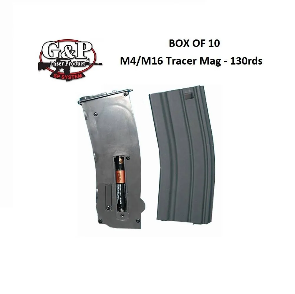 [2100000013425] Tracer Magazine For M4 130rds - Grey - 10pcs