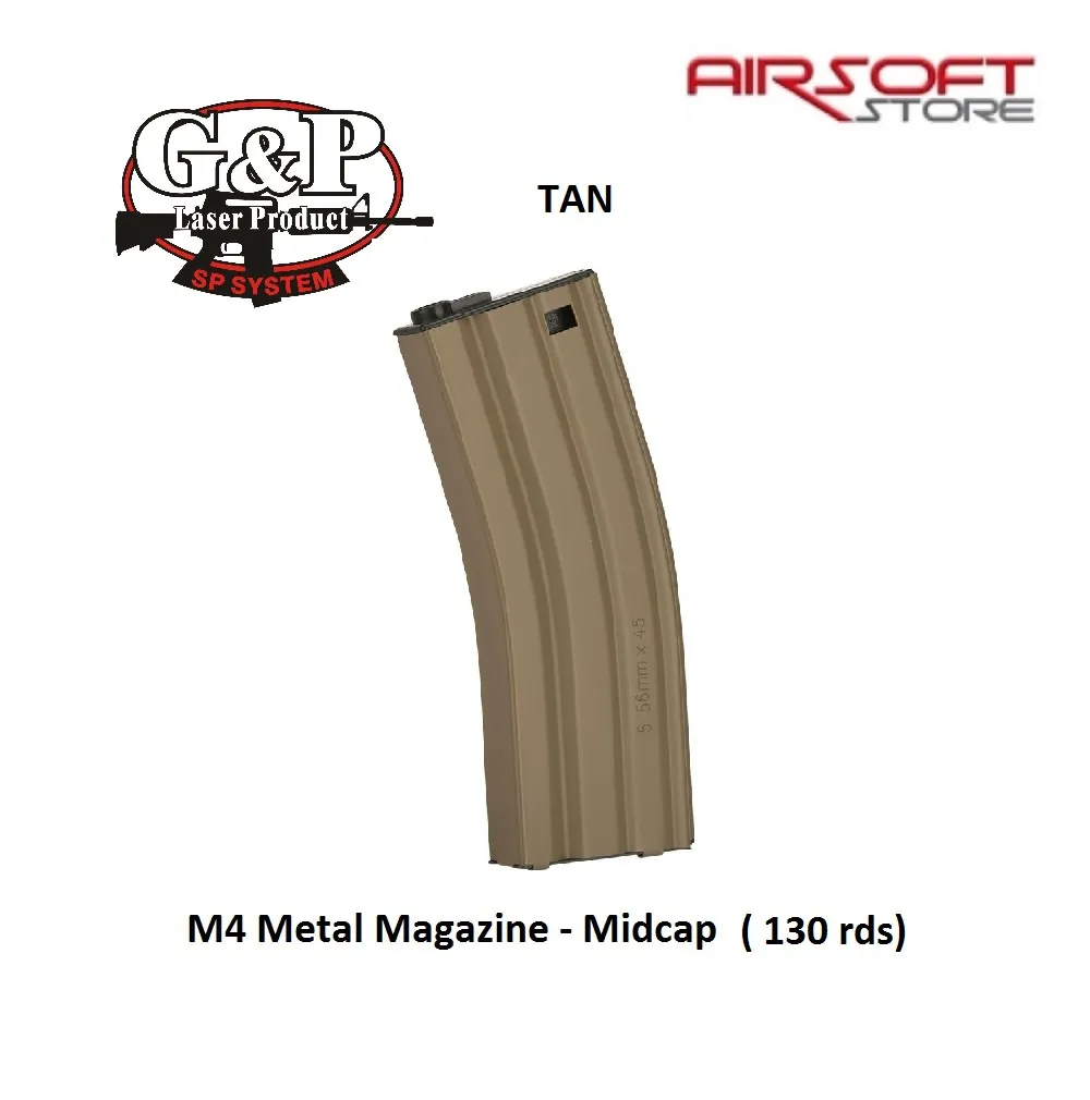 [2100000014408] M4 Magazine - Midcap - 130rds - TAN