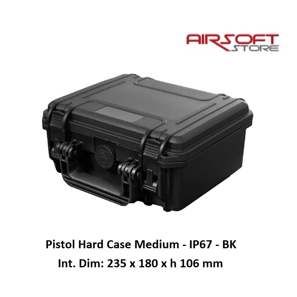 [2100000018710] Pistol Hard Case Medium - IP67 - BK