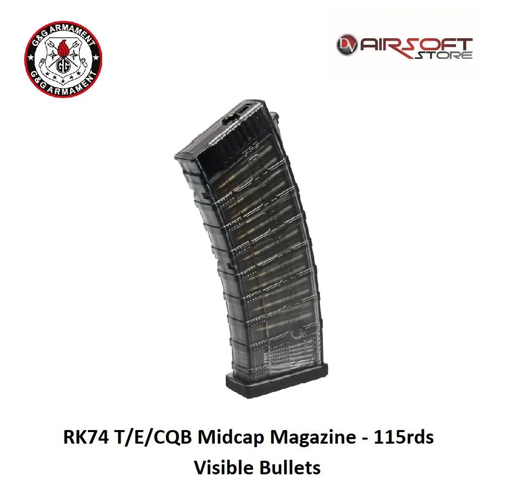 RK74 T/E/CQB Midcap Magazine - 115rds - Visible Bullets