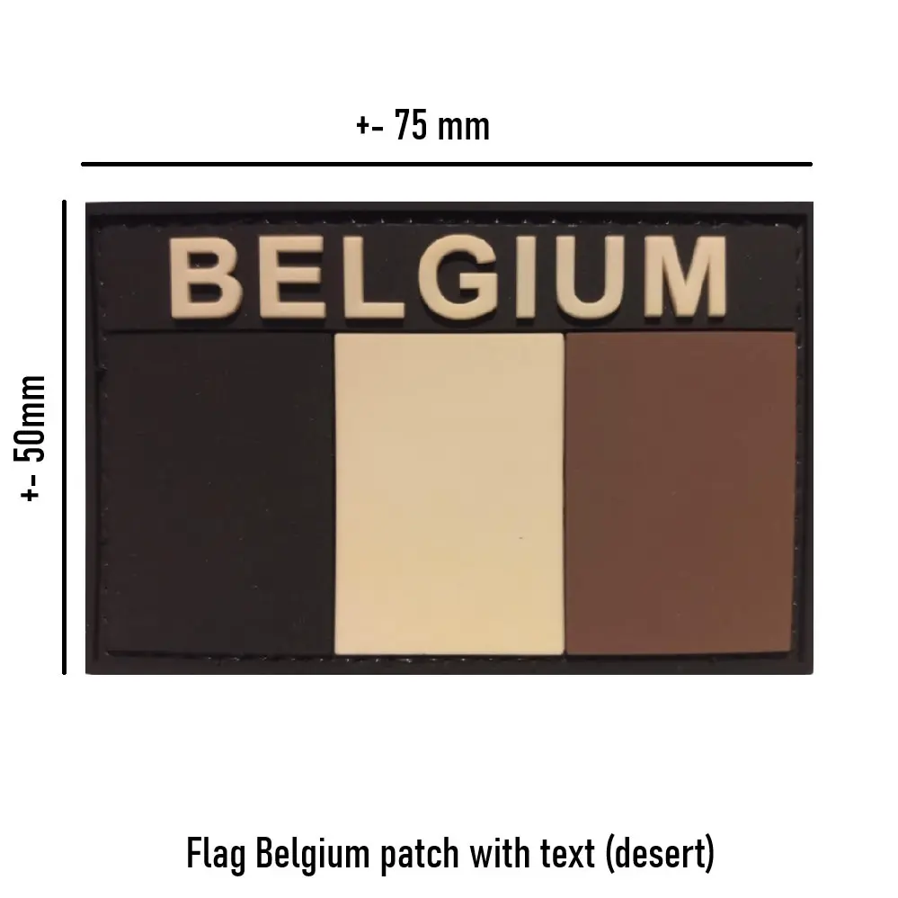 Flag Belgium patch with text.