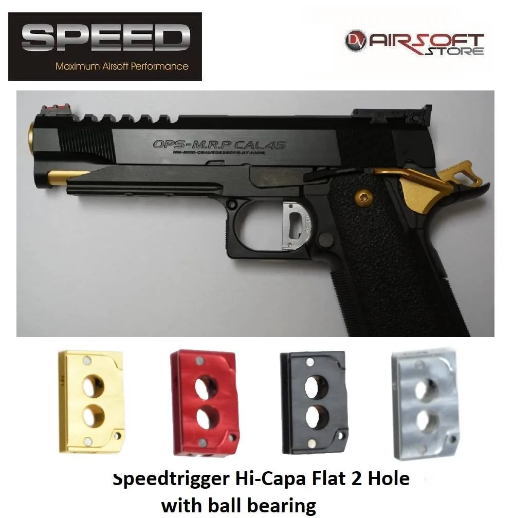 [2100000032075] TM Hi-Capa ball bearing trigger 2 Hole (Flat) (Black)