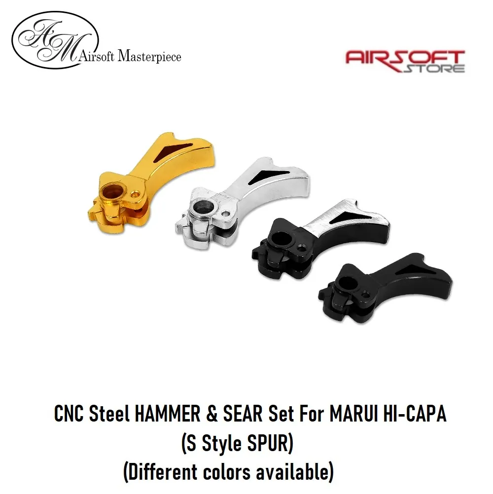 [2100000044627] CNC Steel HAMMER & SEAR Set TM HI-CAPA (S SPUR) (Black)
