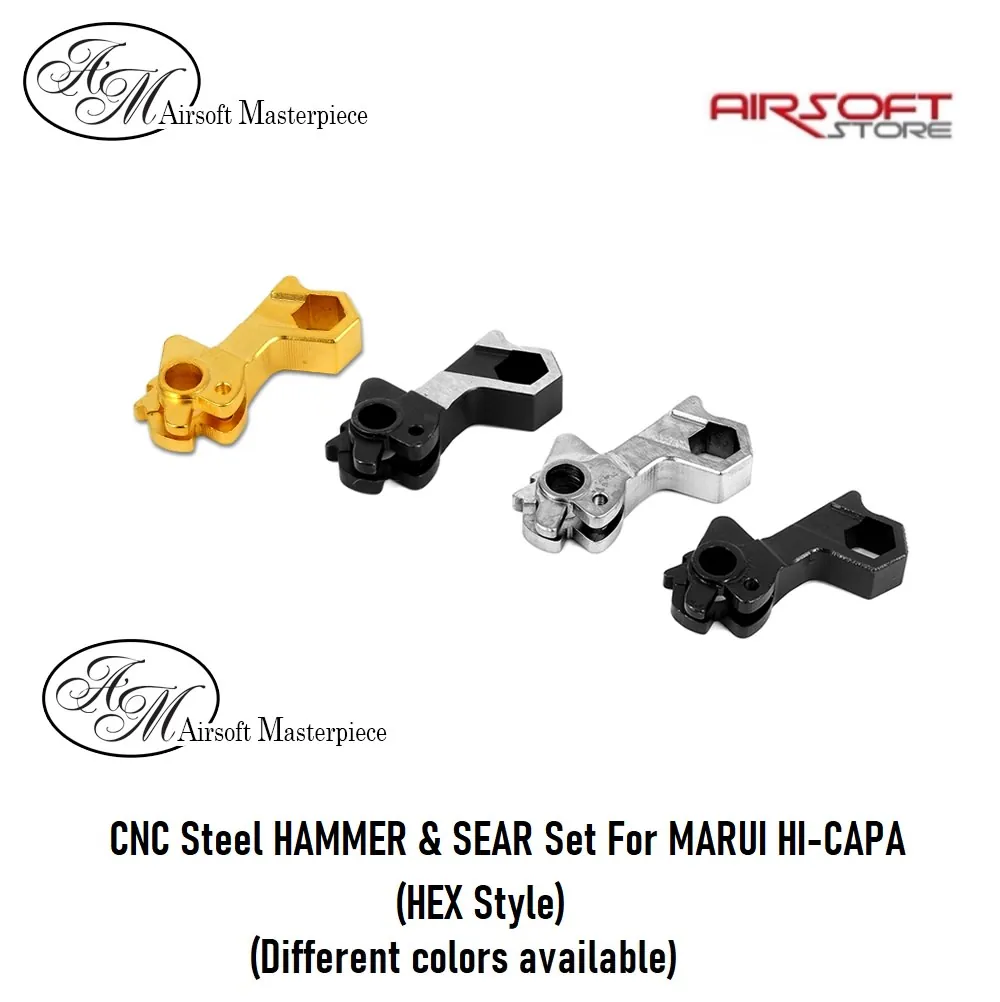 [2100000044740] CNC Steel HAMMER & SEAR SET for MARUI HI-CAPA (HEX Style) (Black)