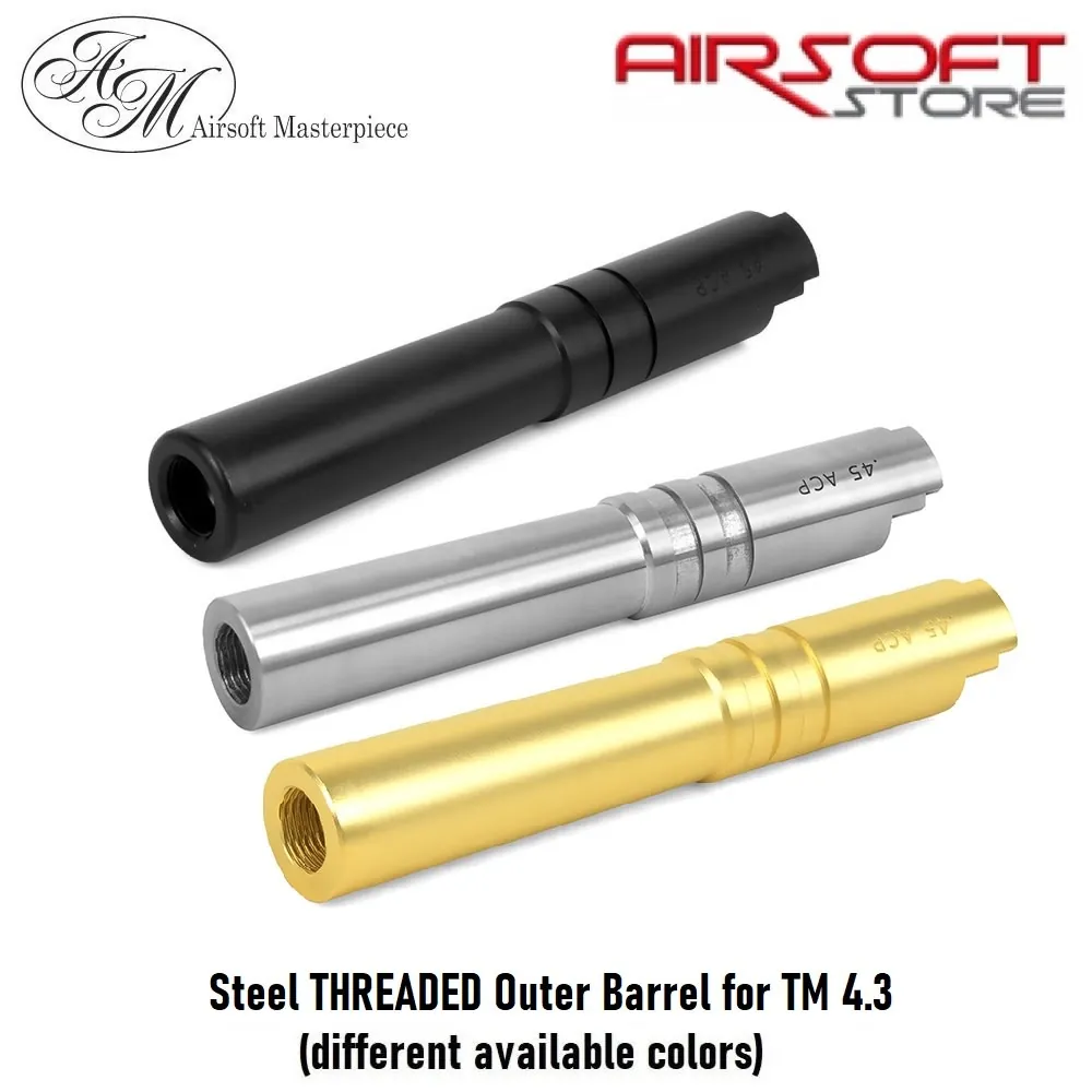 [2100000046805] Steel THREADED Outer Barrel for TM 4.3 (Gold)