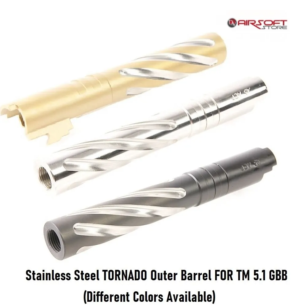 [2100000051922] Stainless Steel TORNADO Outer Barrel FOR TM 5.1 GBB (Black)