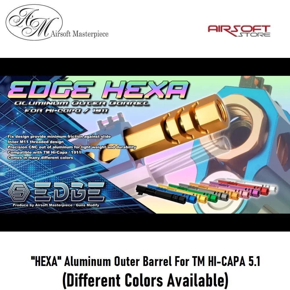 [2100000064472] "HEXA" Aluminum Outer Barrel For TM HI-CAPA 5.1 (Black)