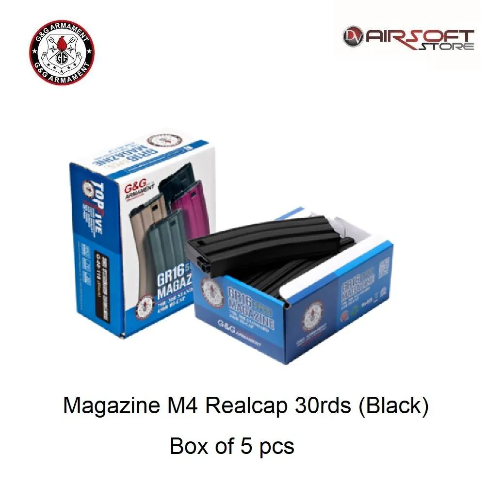 [2100000033102] Magazine M4 Realcap 30rds (Black) - box of 5