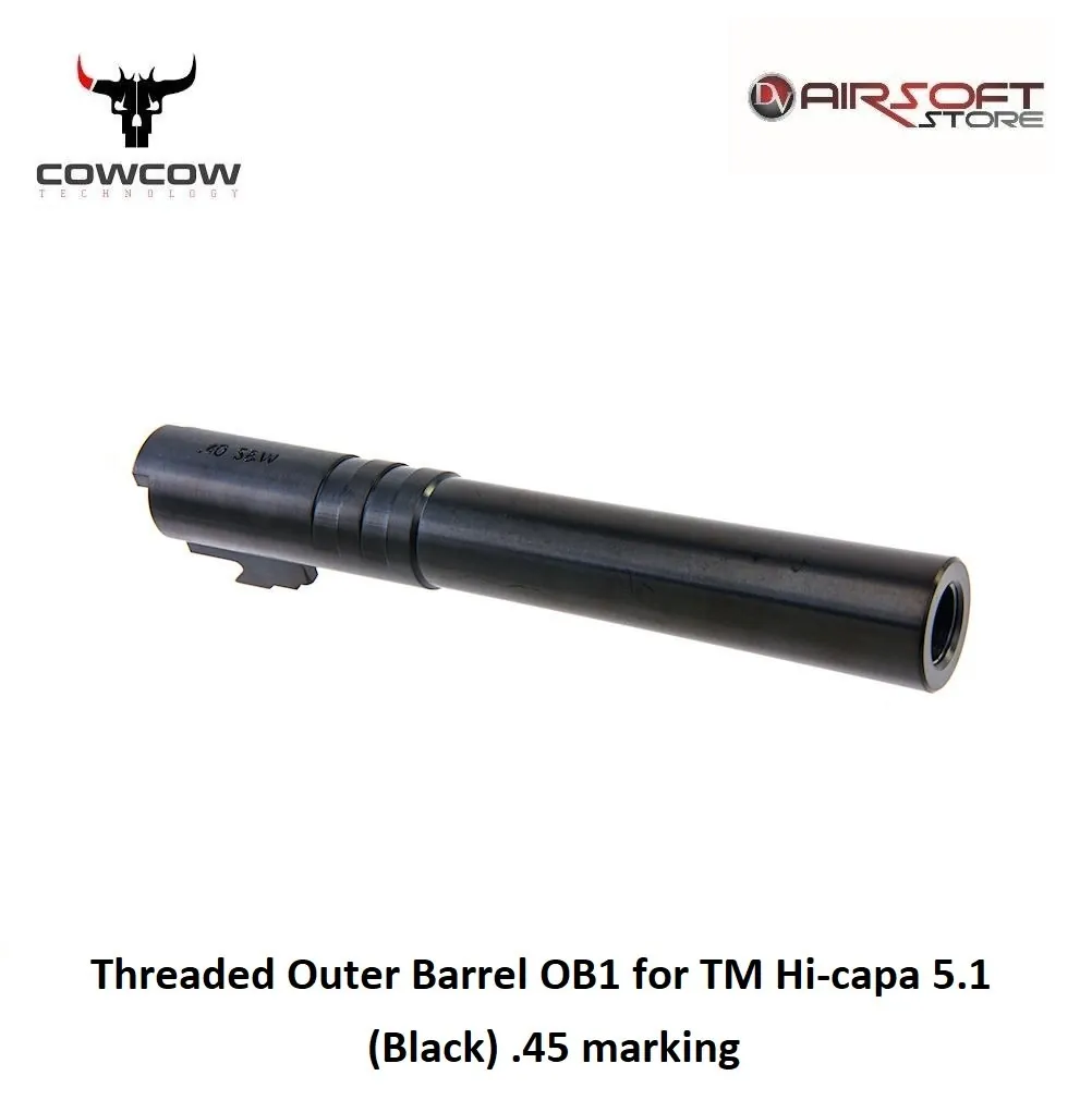 Threaded Outer Barrel OB1 for TM Hi-capa 5.1 (Black) .45 marking