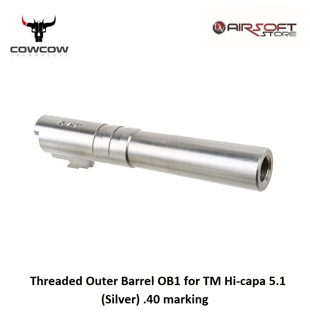 Threaded Outer Barrel OB1 for TM Hi-capa 5.1 (Silver) .40 marking