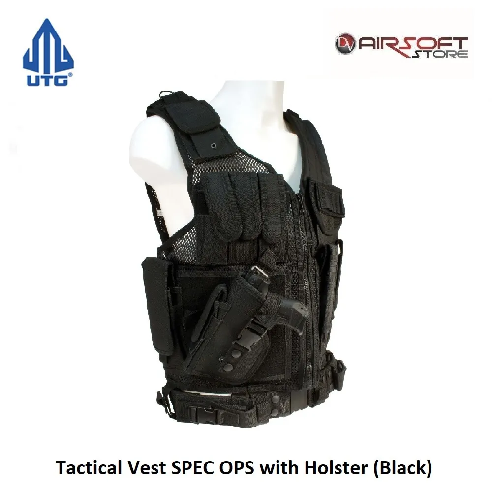 Tactical Vest SPEC OPS with Holster (Black) left handed