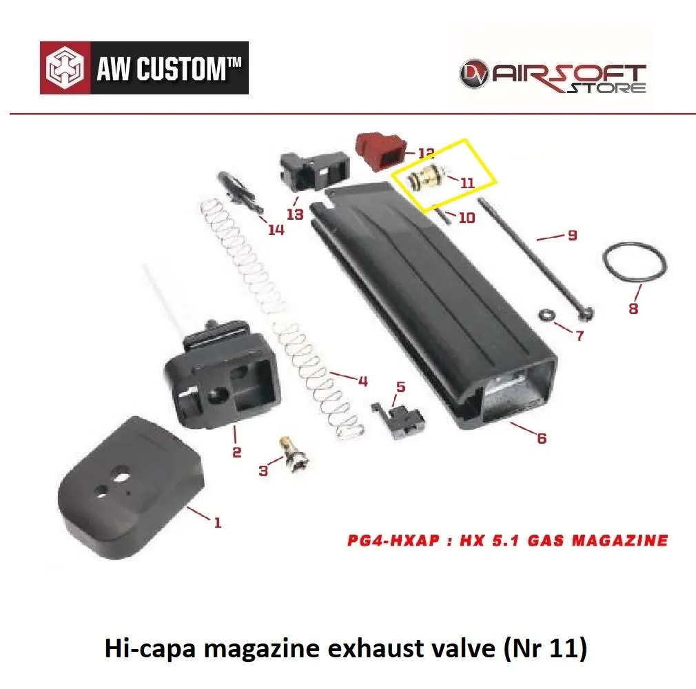 Hi-capa magazine exhaust valve (Nr 11)