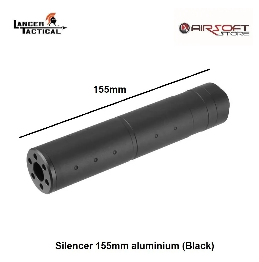 Silencer 155mm aluminium (Black)
