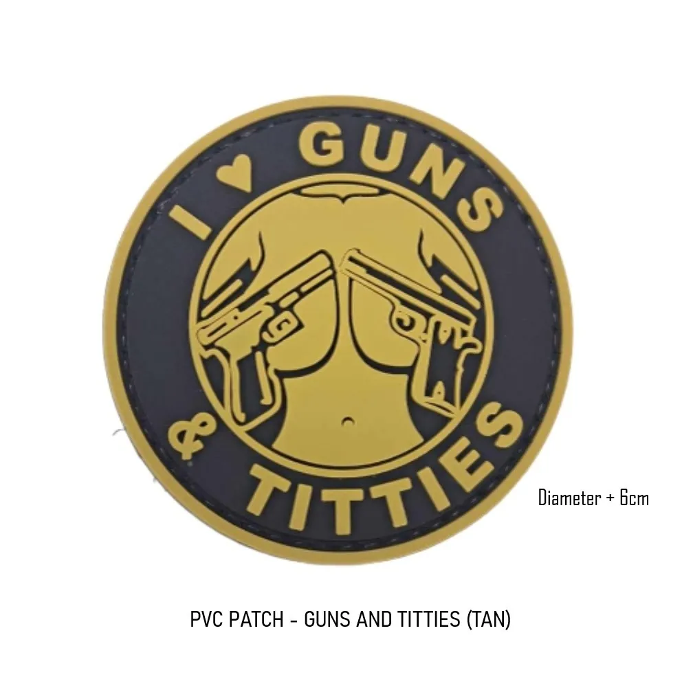 PVC Patch - Guns and Titties (TAN)