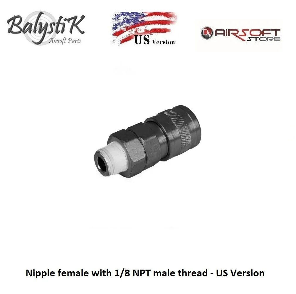 Nipple female with 1/8 NPT male thread - US Version