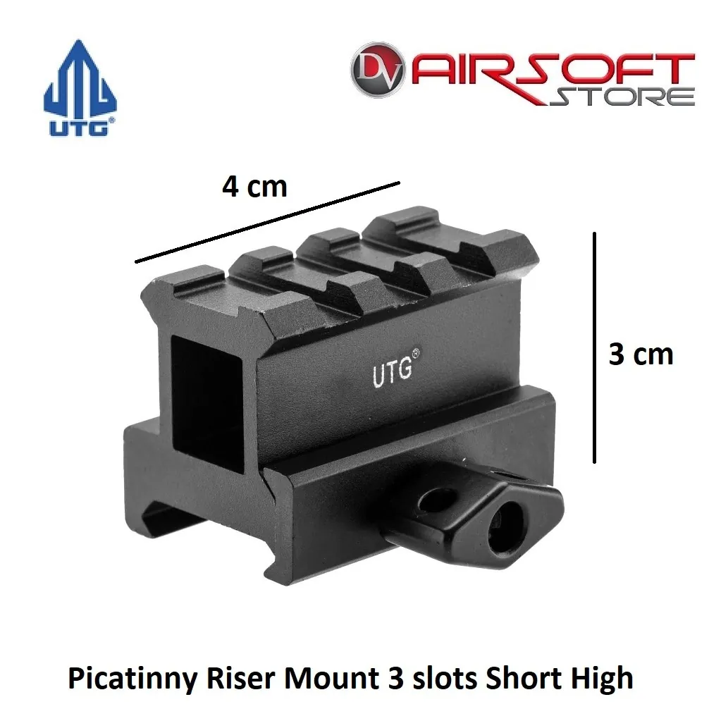 [2100000040308] Picatinny Riser Mount 3 slots Short High