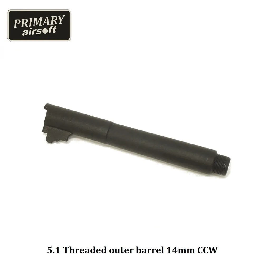Threaded outer barrel for TM Hi-Capa 5.1 - 14mm CCW (Polymer)