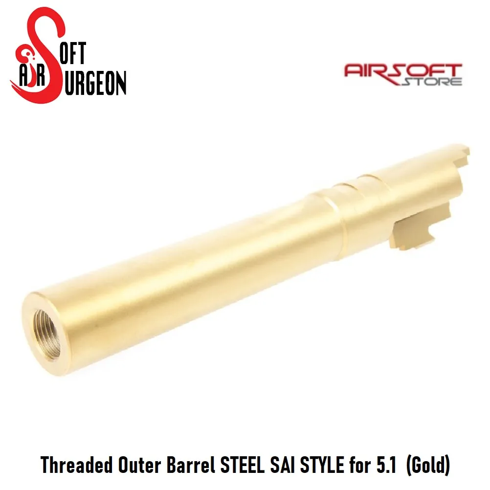 Threaded Outer Barrel STEEL SAI STYLE for 5.1  (Gold)