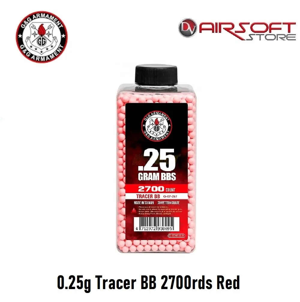 [2100000046317] 0.25g Tracer BB 2700rds Red