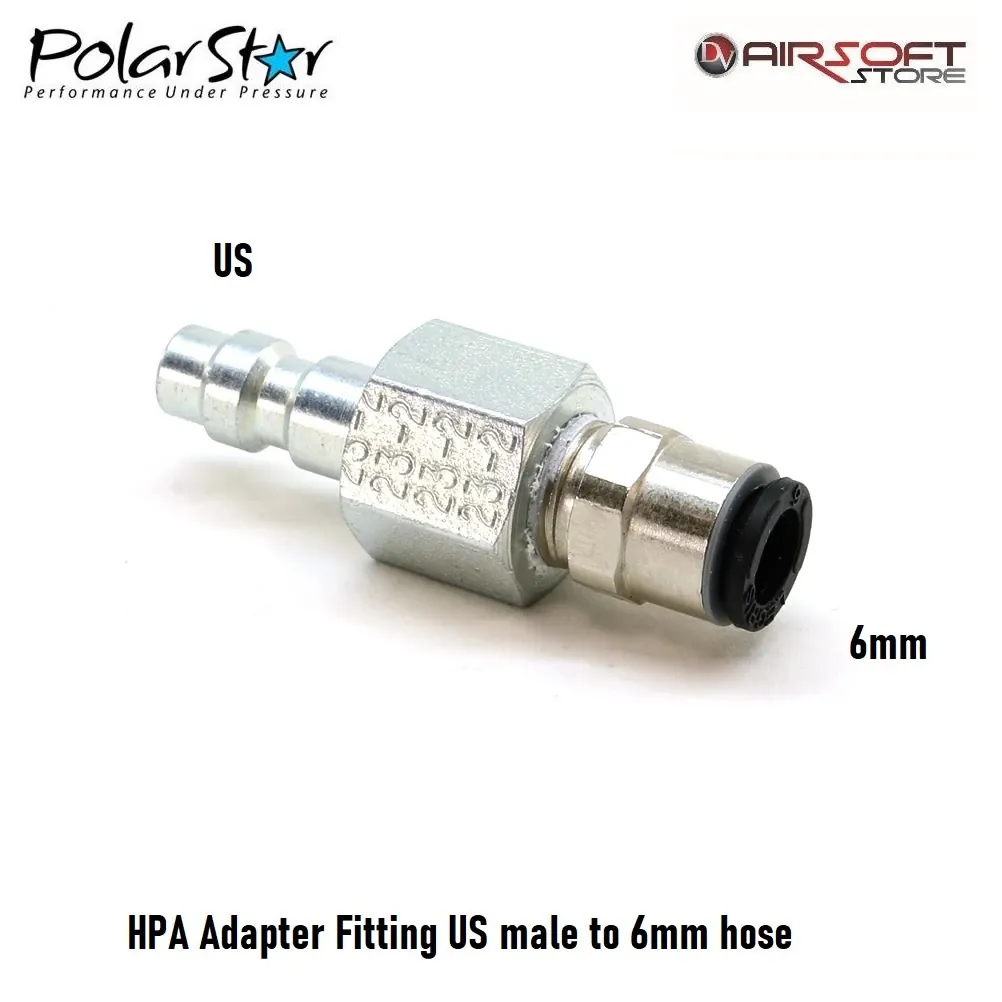 HPA Adapter Fitting US male to 6mm hose