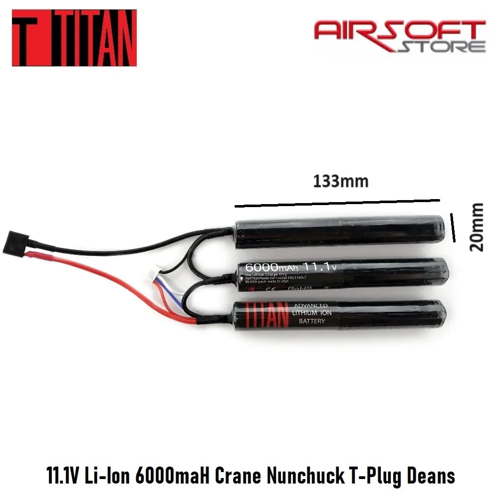 11.1V Li-Ion 6000maH Crane Nunchuck T-Plug Deans