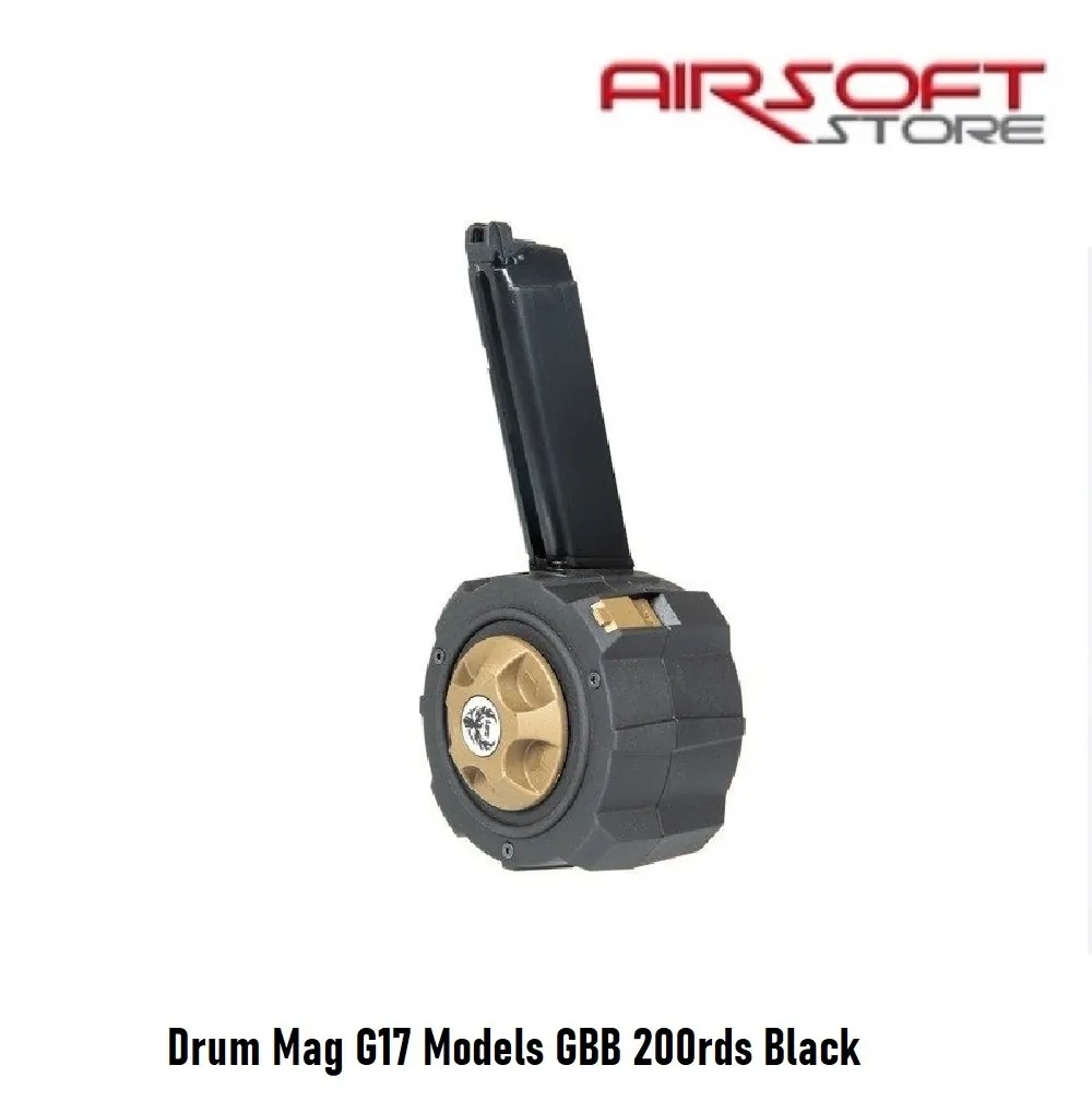 Drum Mag G17 Models GBB 200rds Black