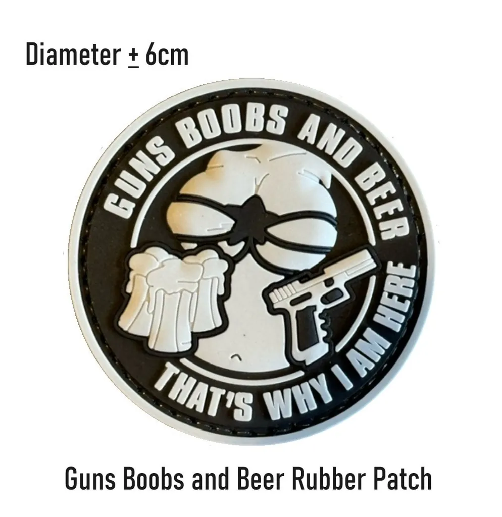[2100000054916] Guns Boobs and Beer Rubber Patch