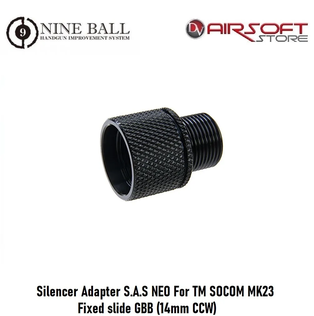 [2100000060269] Silencer Adapter S.A.S NEO For TM SOCOM MK23 Fixed slide GBB (14mm CCW)