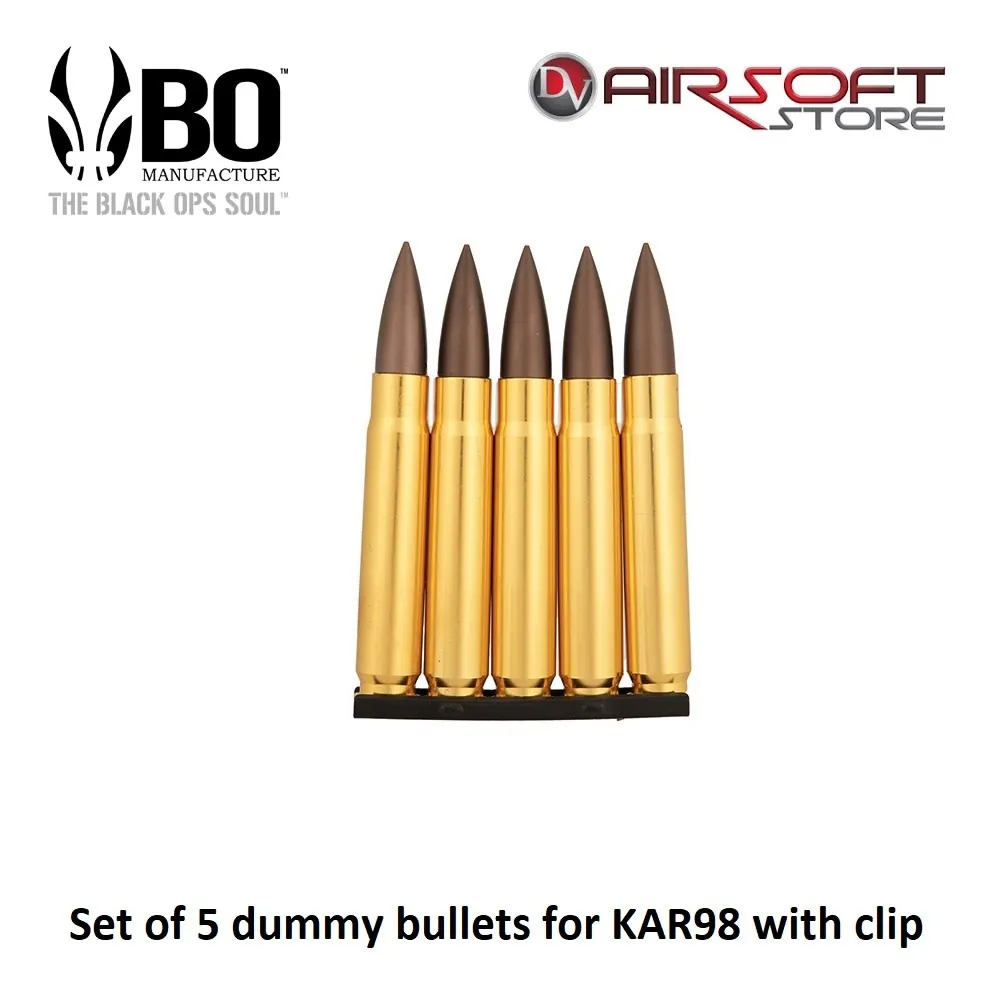 [2100000062270] Set of 5 dummy bullets for KAR98 with clip