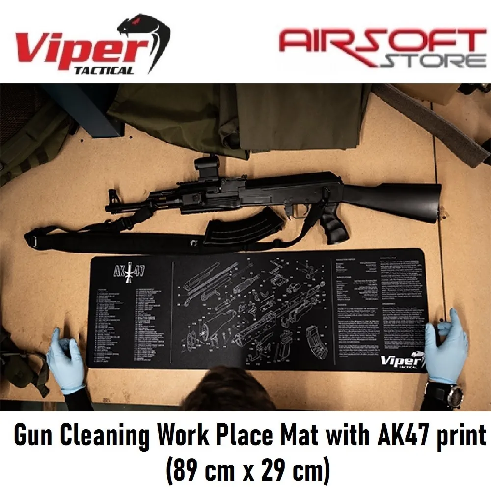 Gun Cleaning Work Place Mat with AK47 print
