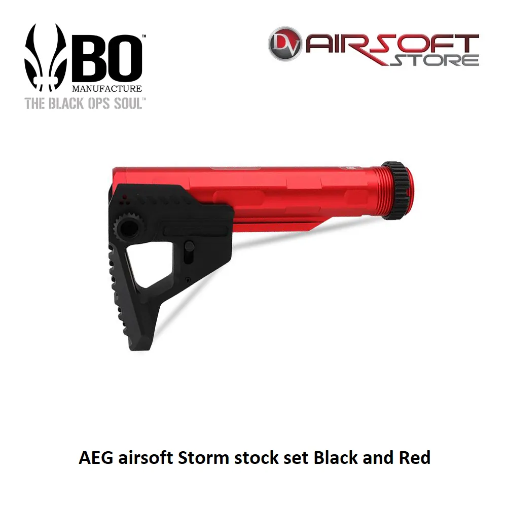 [2100000066353] AEG airsoft Storm stock set Black and Red