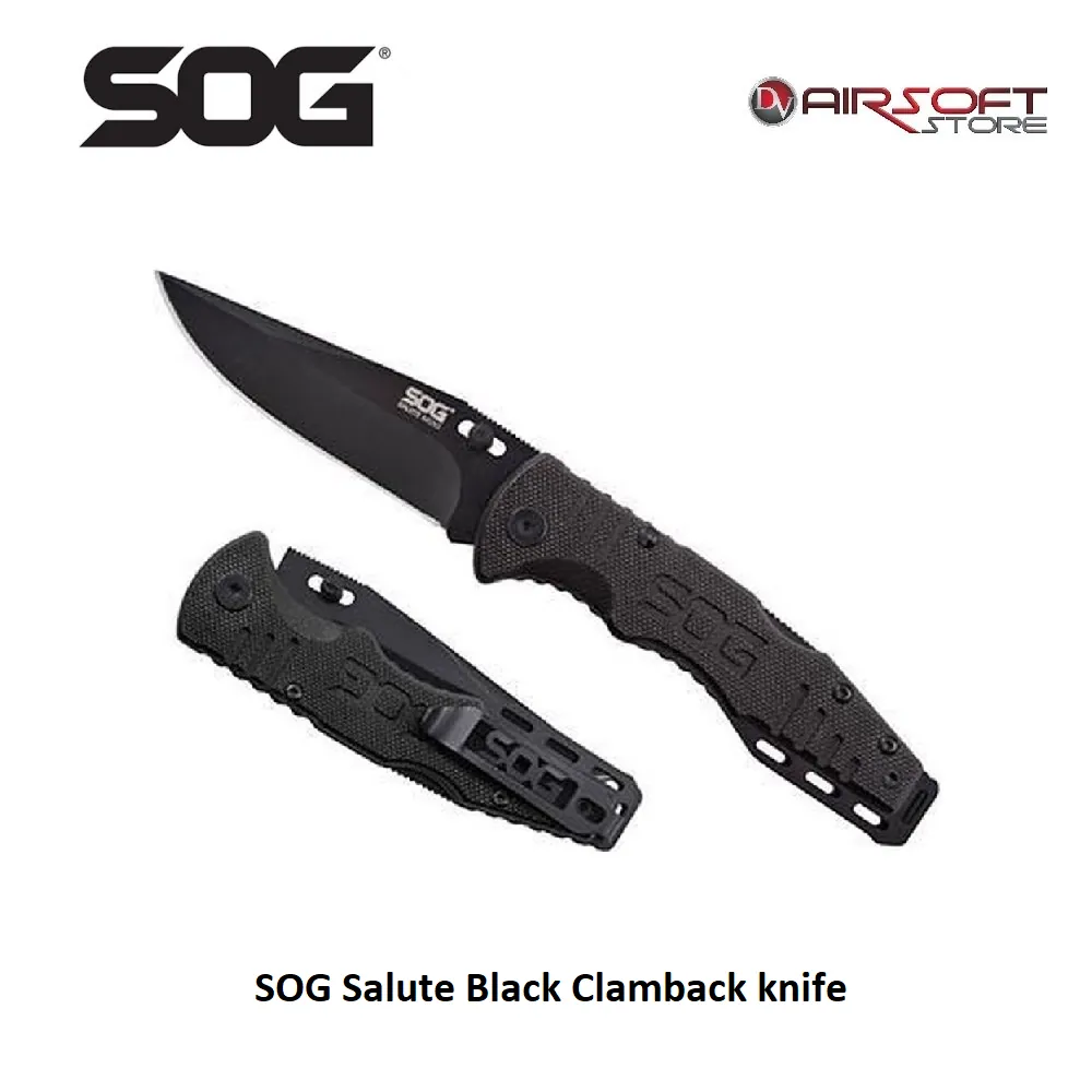 [2100000071203] Salute Black Clamback knife