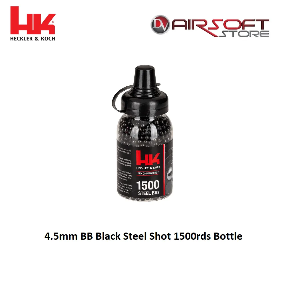 4.5mm BB Black Steel Shot 1500rds Bottle