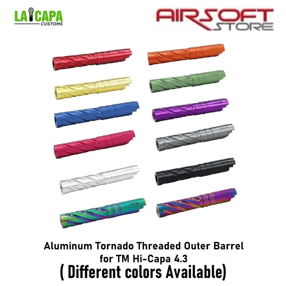 [2100000073016] Aluminum Tornado Threaded Outer Barrel for TM Hi-Capa 4.3 (Black)