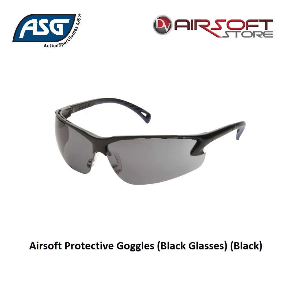 Airsoft Protective Goggles (Black Glasses) (Black)