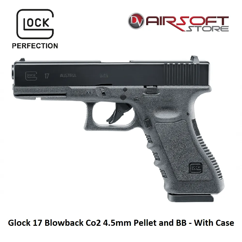 [2100000073801] Glock 17 Blowback Co2 4.5mm Pellet and BB - With Case