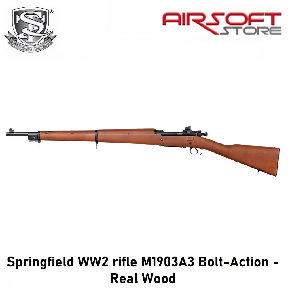 [2100000074457] Springfield WW2 rifle M1903A3 Bolt-Action - Real Wood