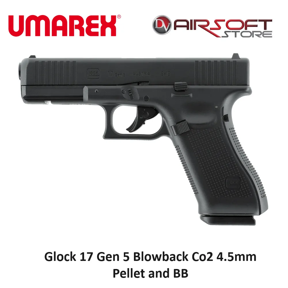 [2100000079353] Glock 17 Gen 5 Blowback Co2 4.5mm Pellet and BB with CASE
