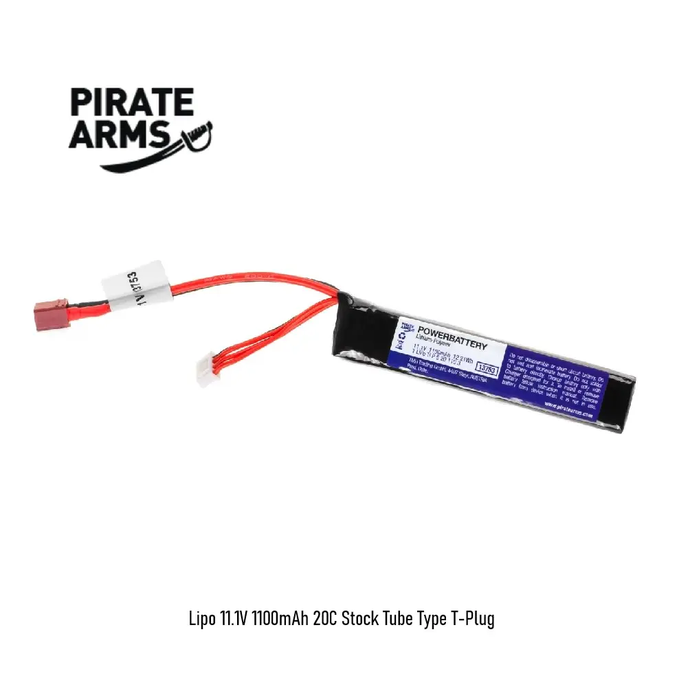 Lipo 11.1V 1100mAh 20C Stock Tube Type T-Plug