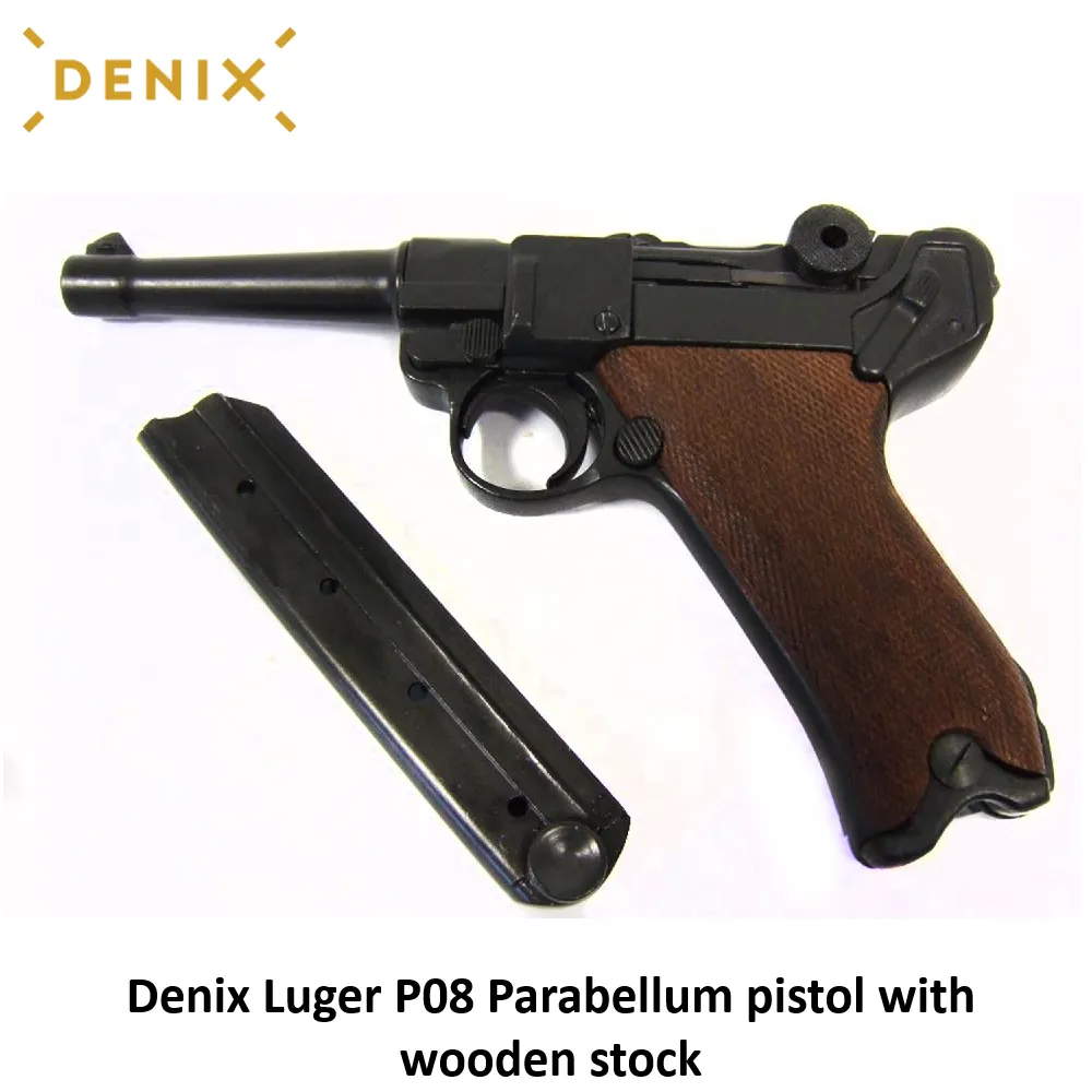 Luger P08 Parabellum pistol with wooden stock