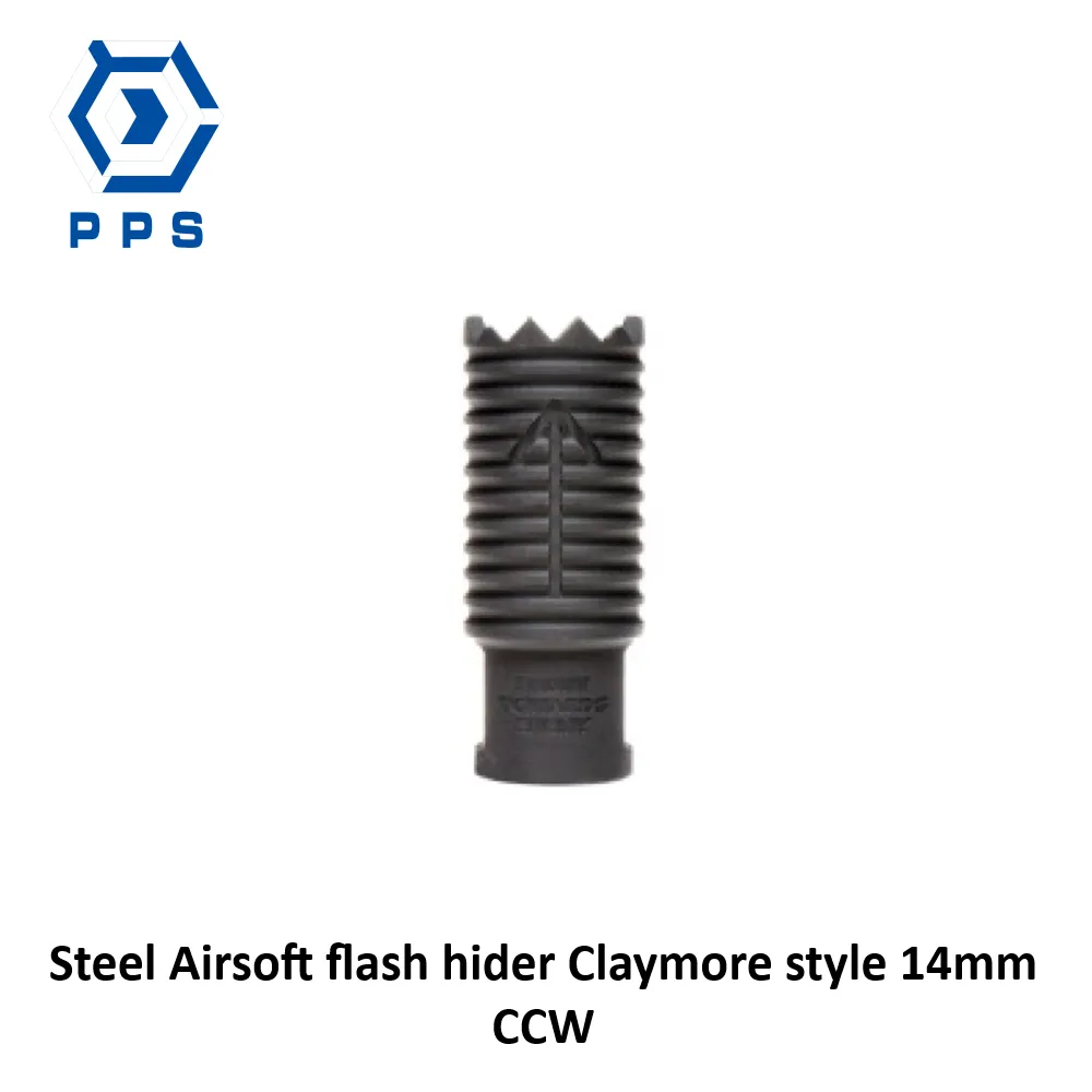 Steel Airsoft flash hider Claymore style 14mm CCW