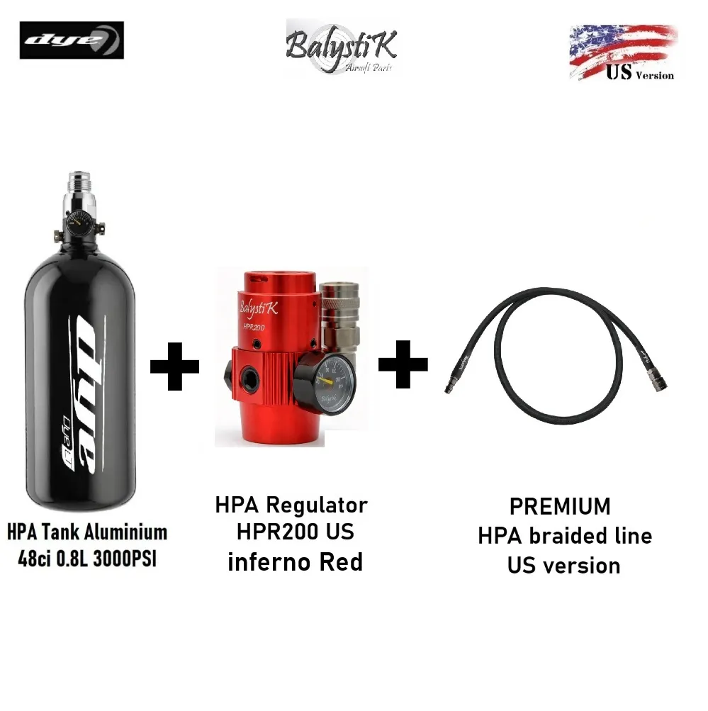 [2100000078974] BALYSTIK HPR200 + DYE HPA TANK SET Red ( US )